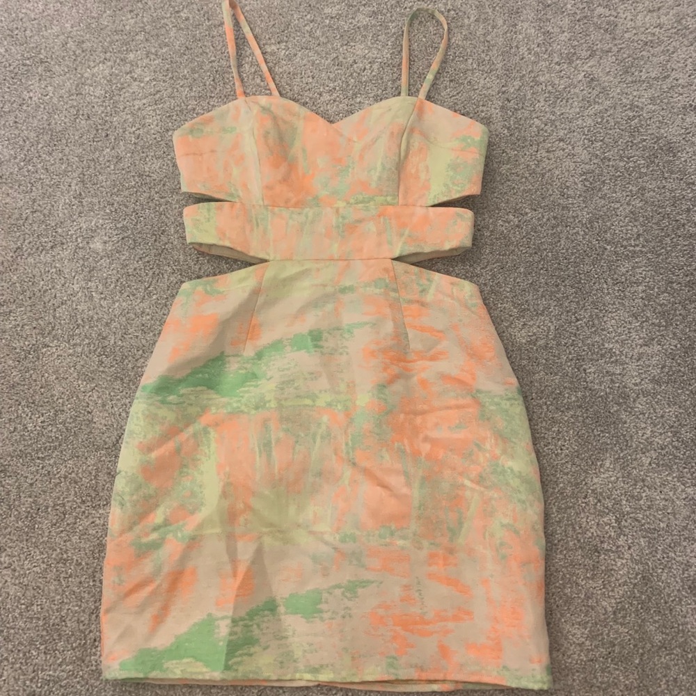 colorful dress with cutouts